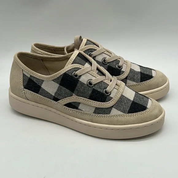 Zodiac Cheezburger Plaid Lace-Up Sneakers Women’s Size 9M Black White Tan NWB - Picture 4 of 11